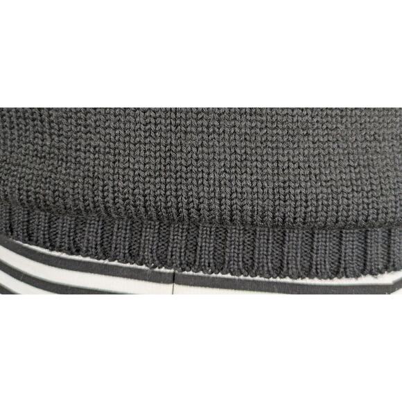 VTG Calvin Klein Wool Sweater Small Black Short Sleeve Chunky Knit Thick Retro - Picture 7 of 9